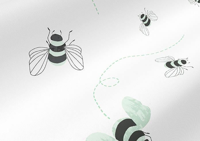 Bumble Bees, Wing Green - Twist&Fit Roller Blind - Image 4